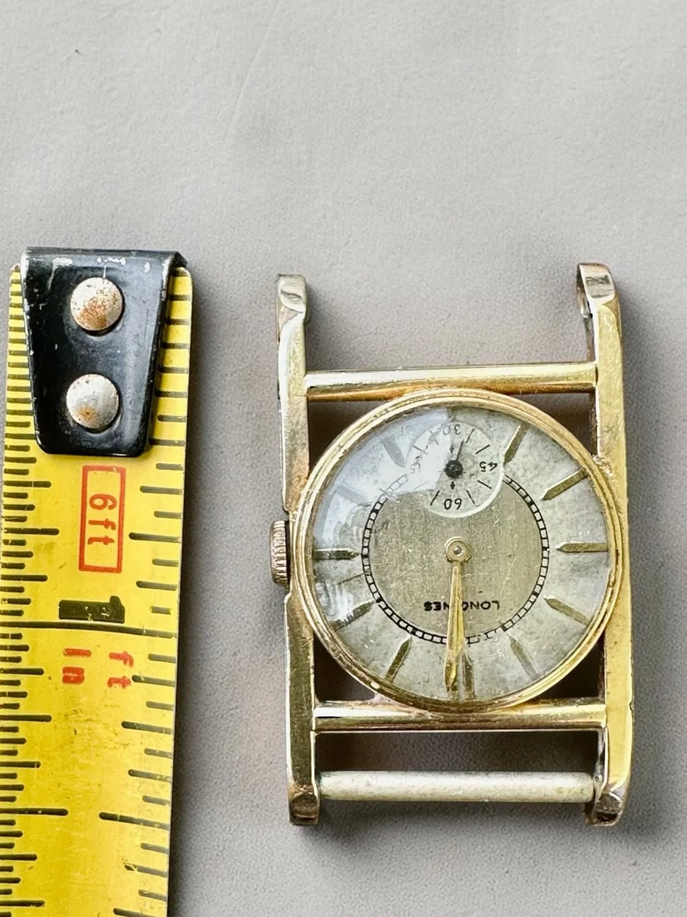 Vintage Longines 14K Gold Filled Watch Head - For Parts or Repair